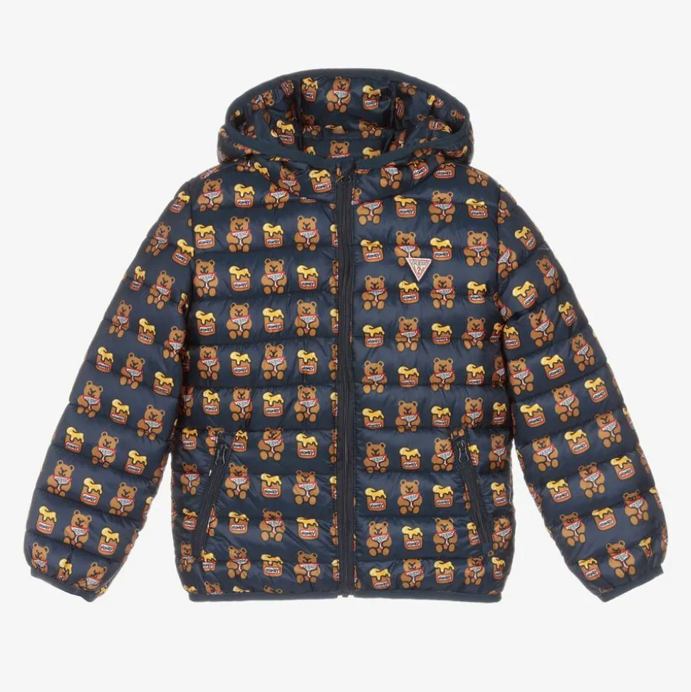 Navy Blue Teddy Bear Puffer Jacket
