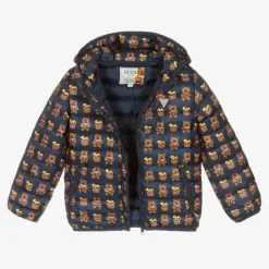 Navy Blue Teddy Bear Puffer Jacket