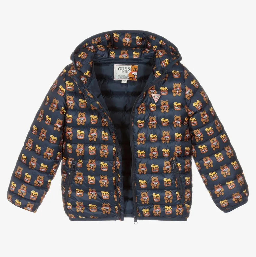 Navy Blue Teddy Bear Puffer Jacket