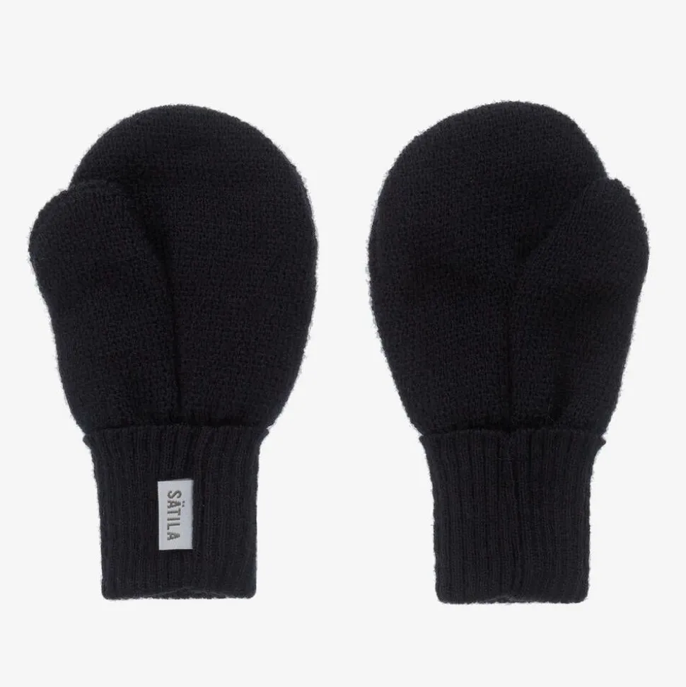 Navy Blue Twiddle Knitted Baby Mittens