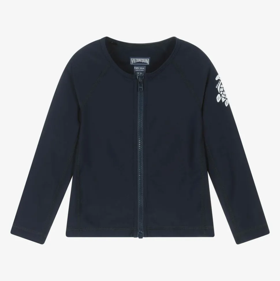 Navy Blue Zip-Up Swim Top (UPF50+)