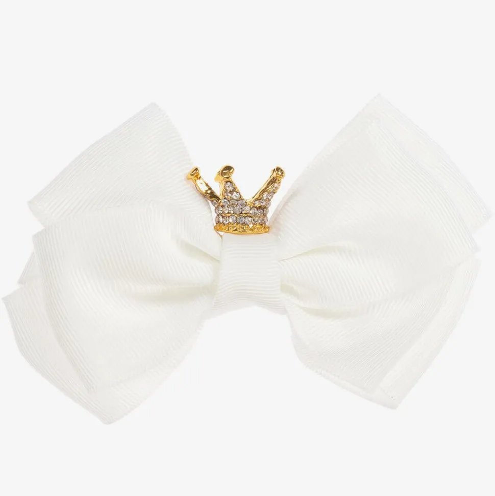 Off-White Bow Hair Clip (11cm)