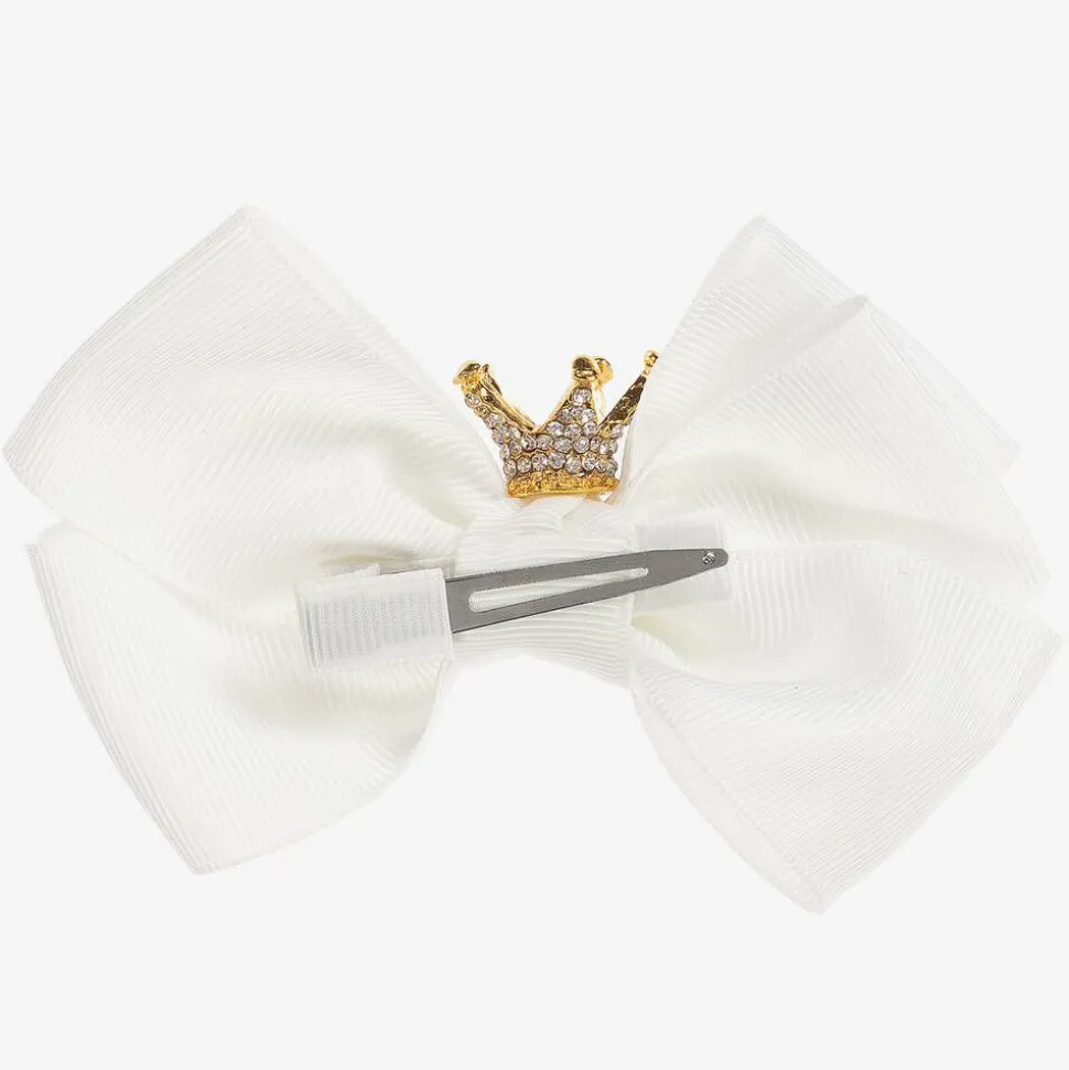 Off-White Bow Hair Clip (11cm)