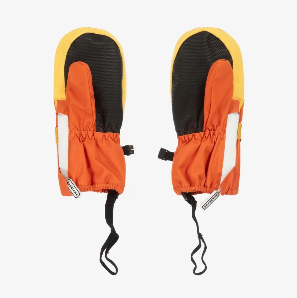 Orange & Yellow Ski Mittens