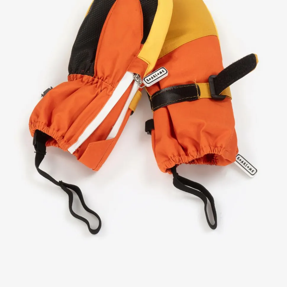 Orange & Yellow Ski Mittens