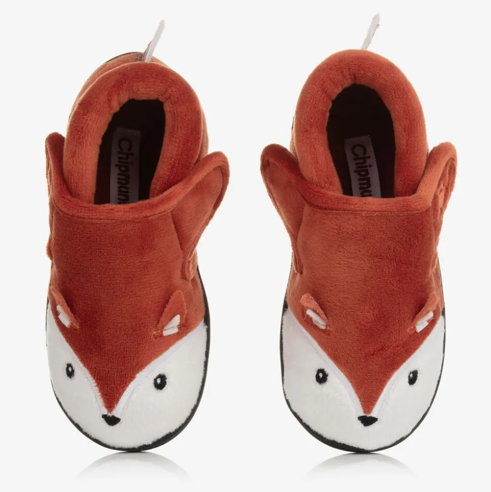 Orange Fox Velcro Slippers