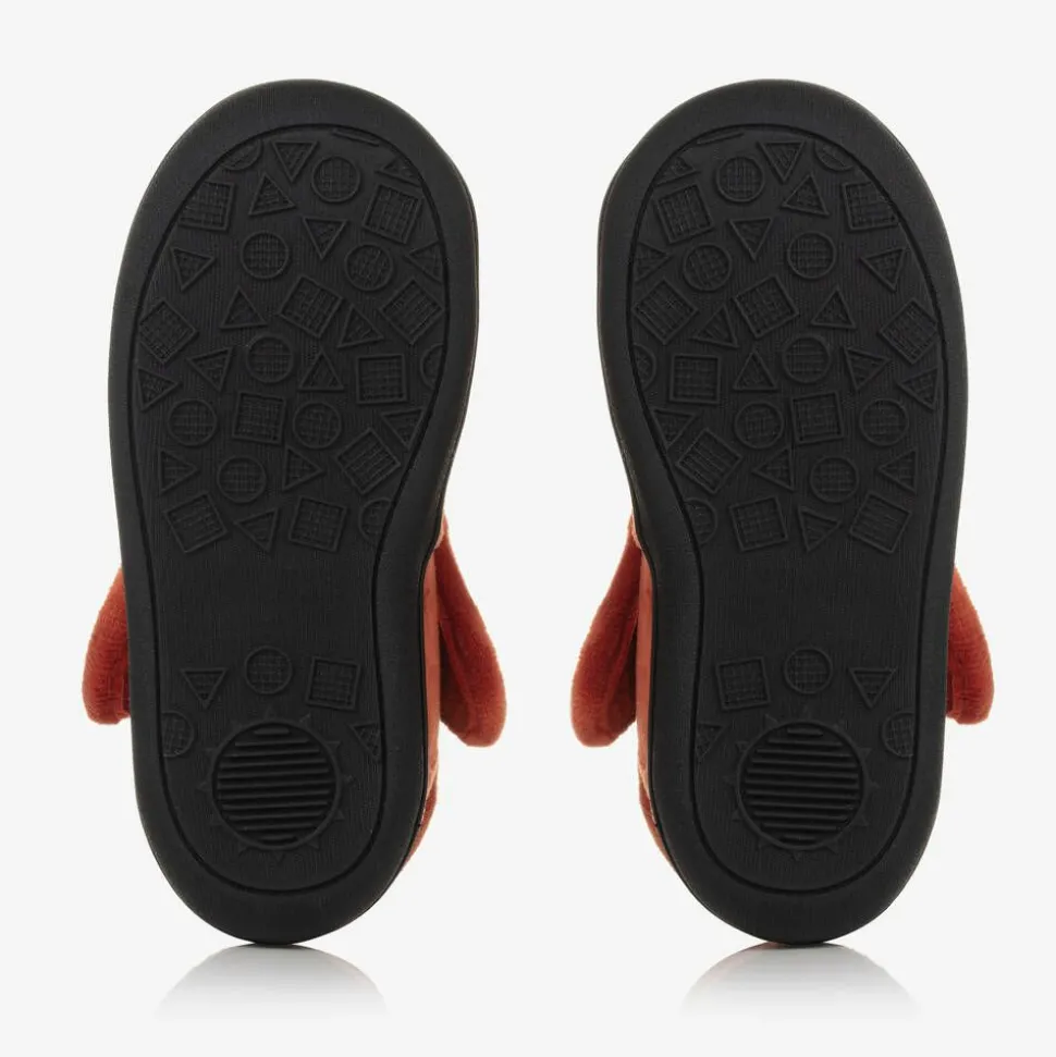 Orange Fox Velcro Slippers