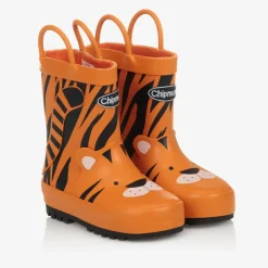 Orange Tiger Rain Boots