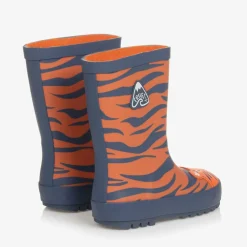 Orange Tiger Rubber Rain Boots