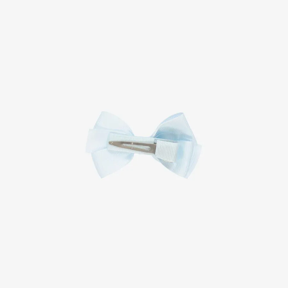 Pale Blue Bow Hair Clip (7cm)