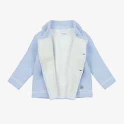 Pale Blue Knitted Pram Coat Set