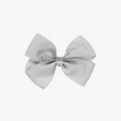 Pale Grey Bow Hair Clip (10cm)