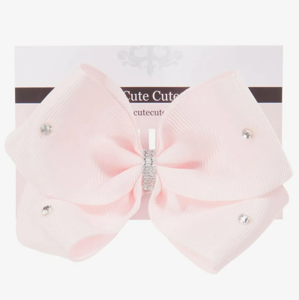 Pale Pink Bow Hair Clip (10cm)