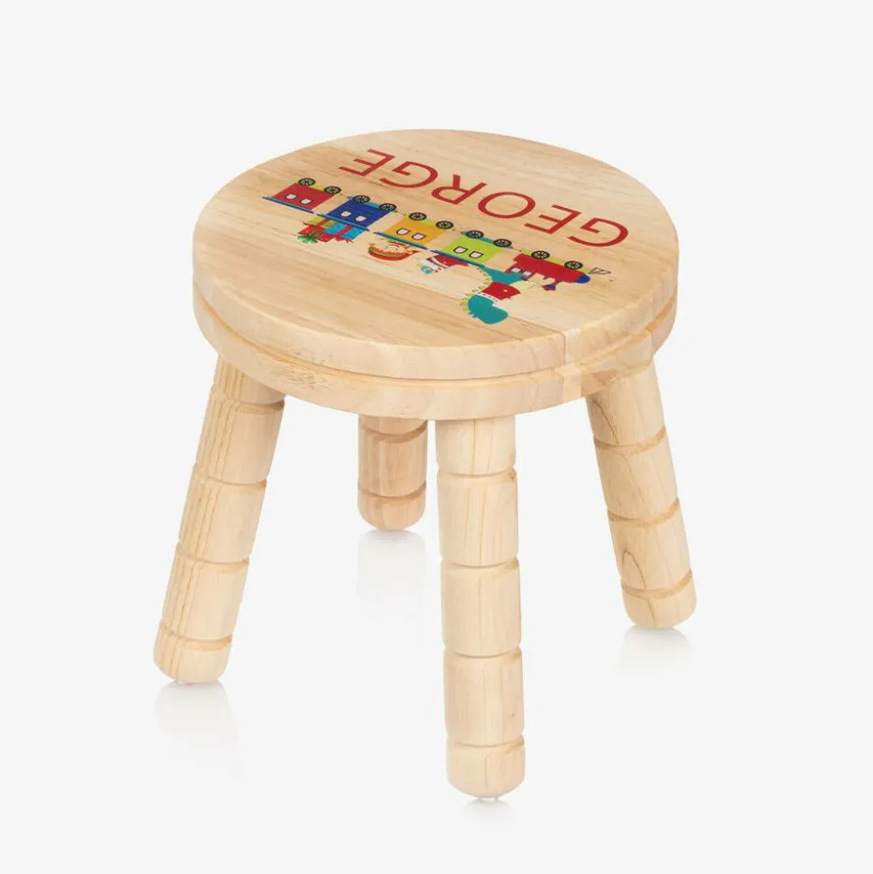 Personalised Christmas Train Wooden Stool