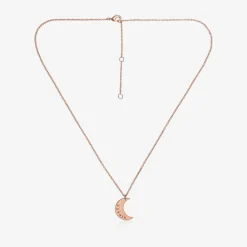 Personalised Rose Gold Plated Moon Necklace (46cm)