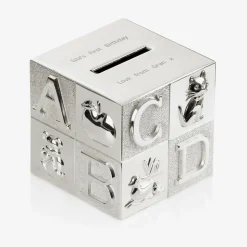 Personalised Silver Alphabet Money Box (10cm)