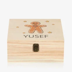Personalised Wooden Gingerbread Man Box (24cm)