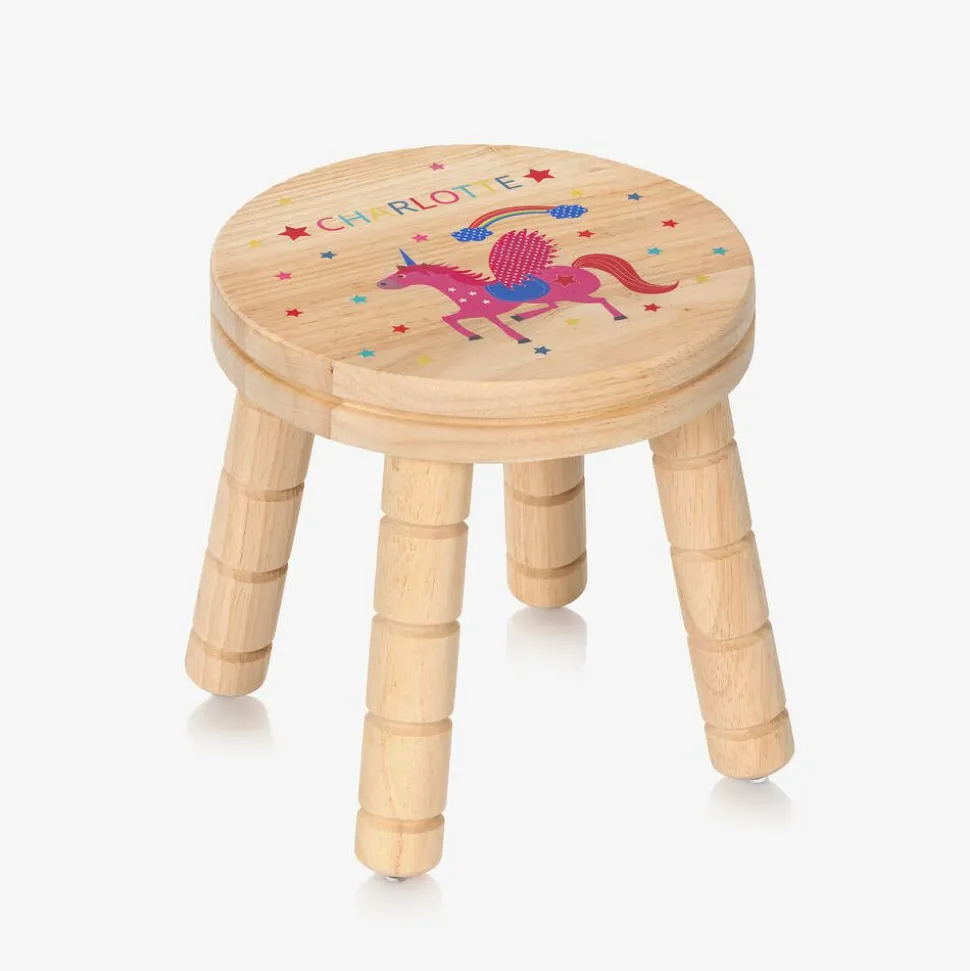 Personalised Wooden Unicorn Stool