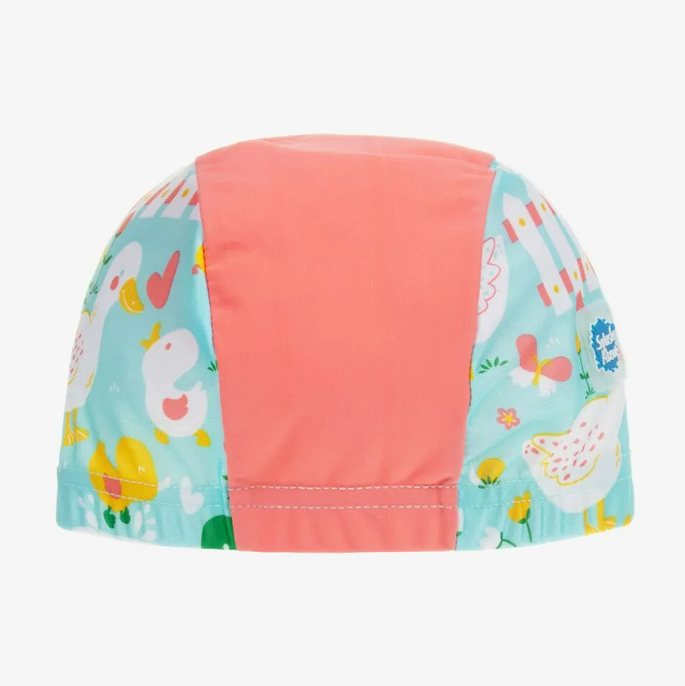 Pink & Blue Duck Print Baby Swim Hat (UPF50+)