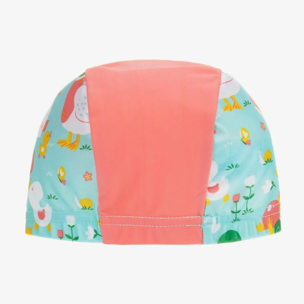 Pink & Blue Duck Print Baby Swim Hat (UPF50+)