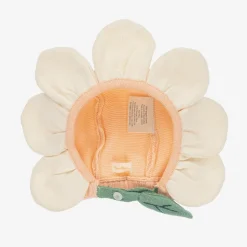 Pink & Ivory Knitted Flower Bonnet