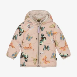 Pink Butterfly Puffer Jacket