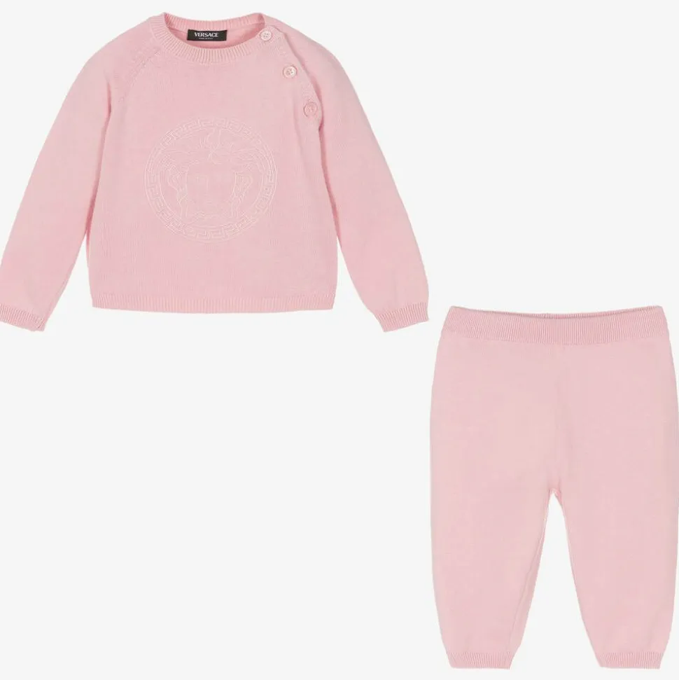 Pink Cotton & Cashmere Baby Trouser Gift Set