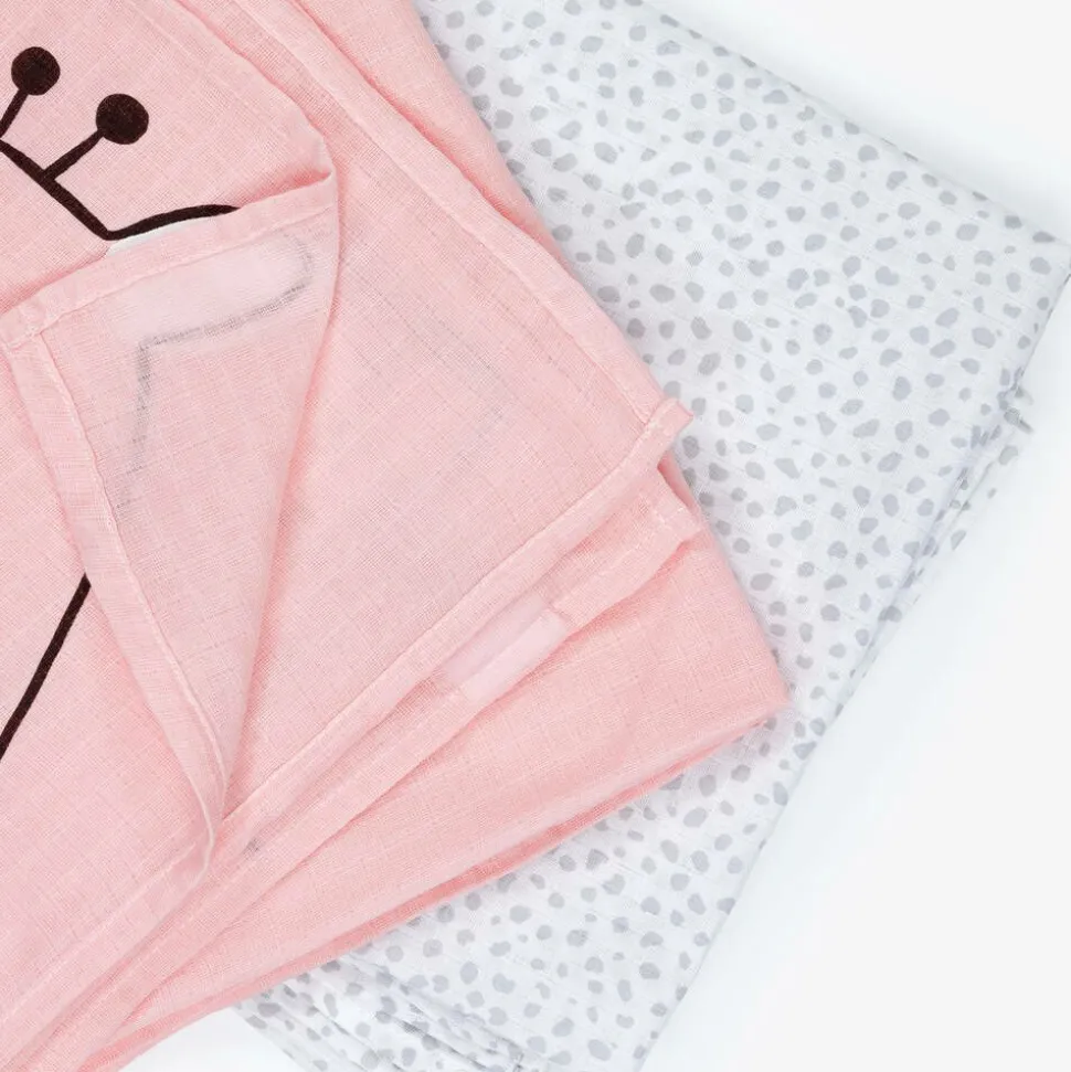 Pink Cotton Baby Milestone Swaddles (2 Pack)