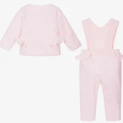 Pink Cotton Baby Trouser Set