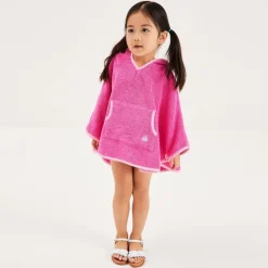Pink Cotton Towelling Poncho