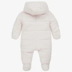 Pink Elephant Puffer Baby Snowsuit