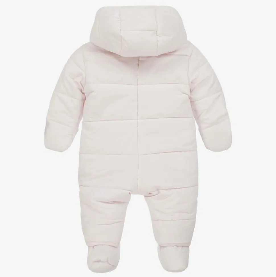 Pink Elephant Puffer Baby Snowsuit