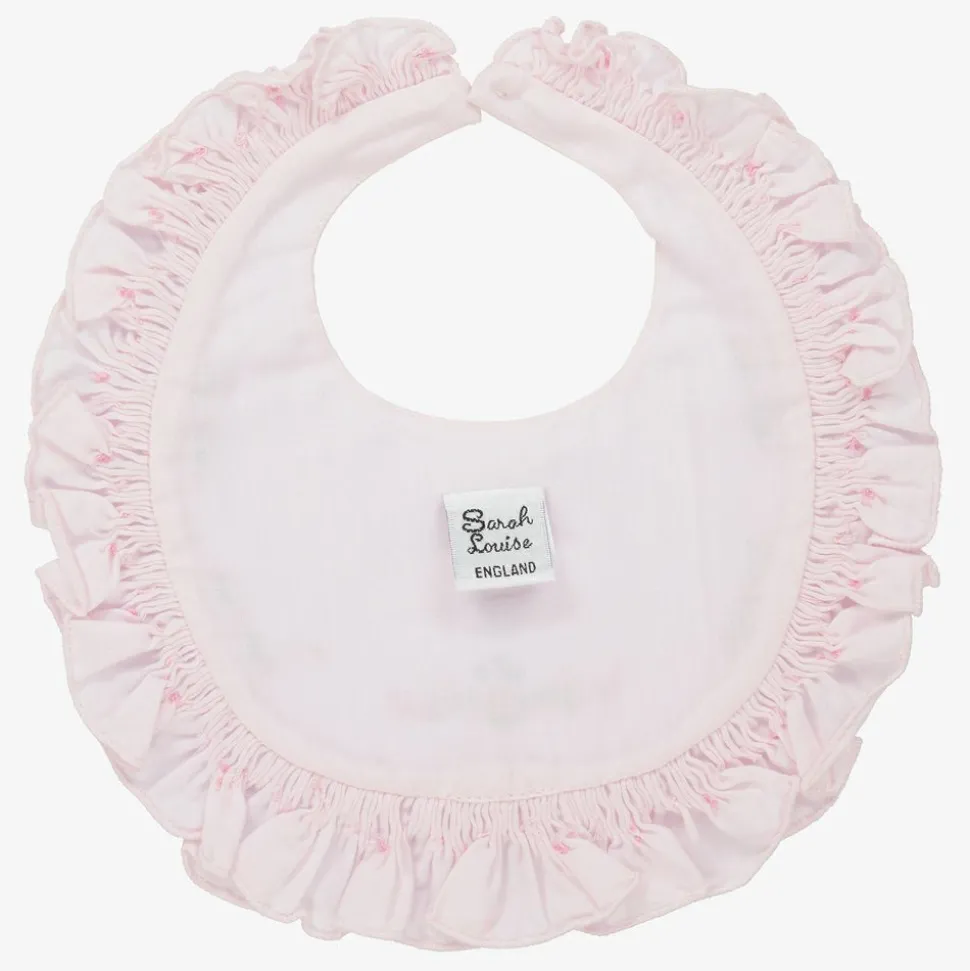 Pink Hand-Smocked Baby Bib
