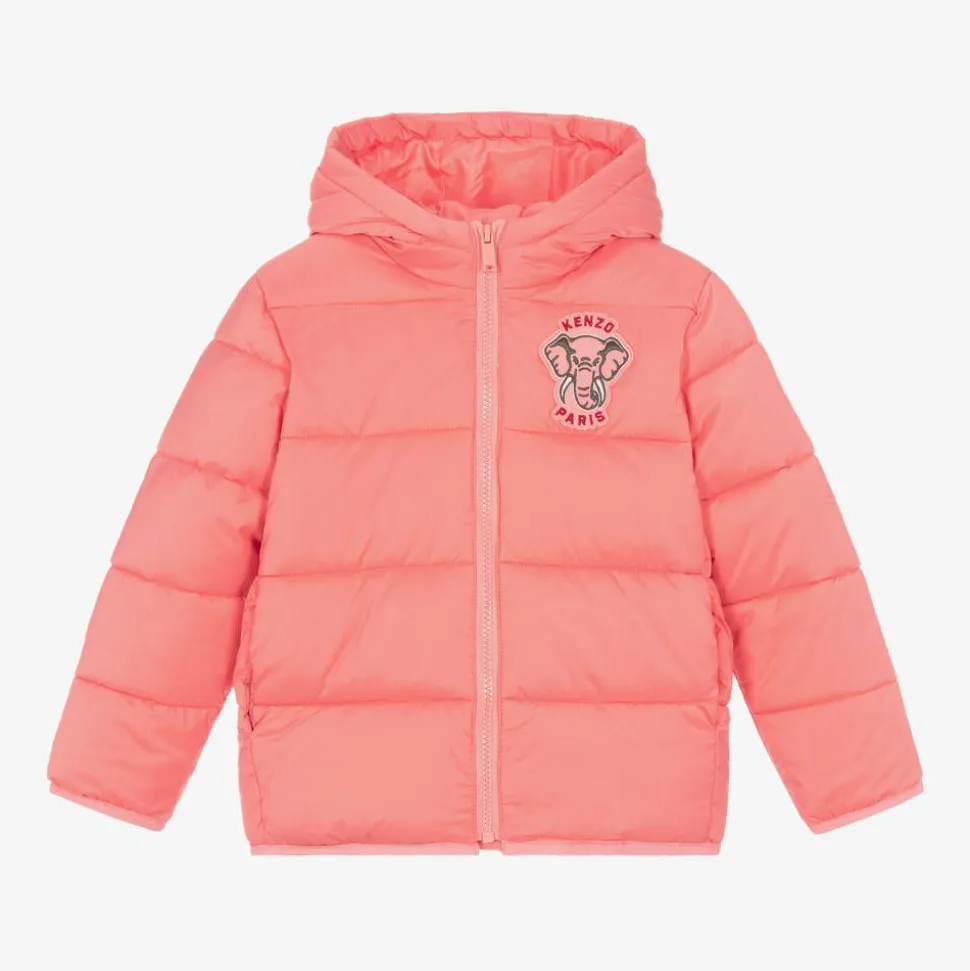 Pink Hooded Puffer Jacket