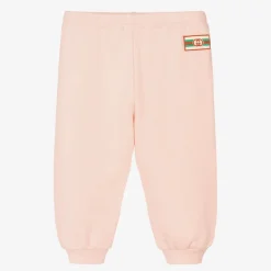 Pink Interlocking G Cotton Baby Joggers
