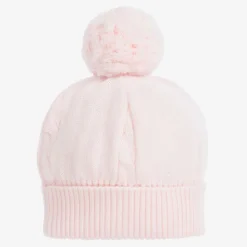 Pink Knitted Pom-Pom Hat