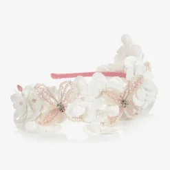 Pink Lace Butterfly Hairband