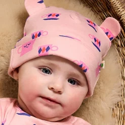 Pink Organic Cotton Tea Time Baby Hat