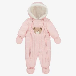 Pink Padded Baby Snowsuit