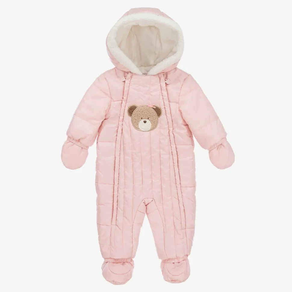 Pink Padded Baby Snowsuit