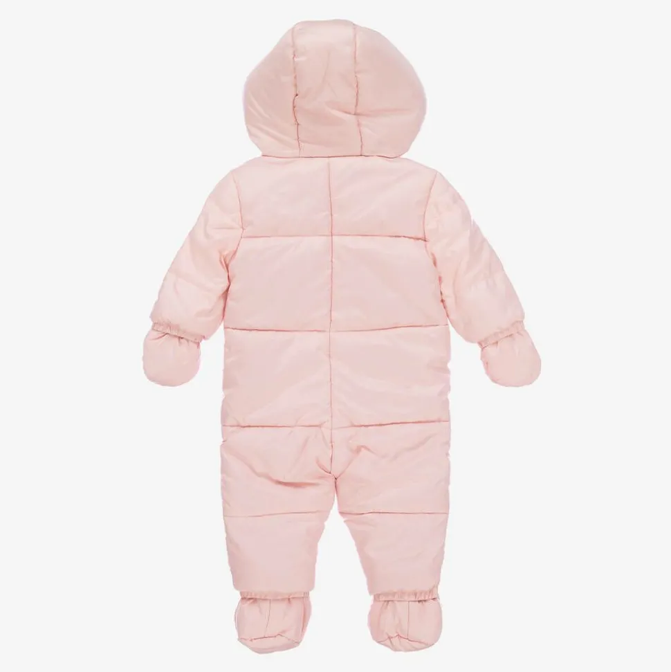 Pink Padded Baby Snowsuit