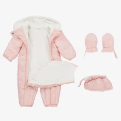 Pink Padded Baby Snowsuit