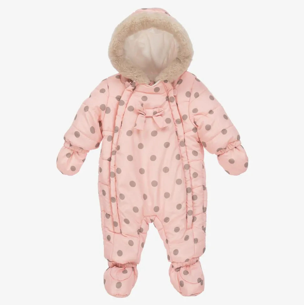 Pink Padded Baby Snowsuit