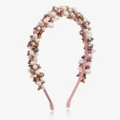 Pink Pearl & Crystal Hairband