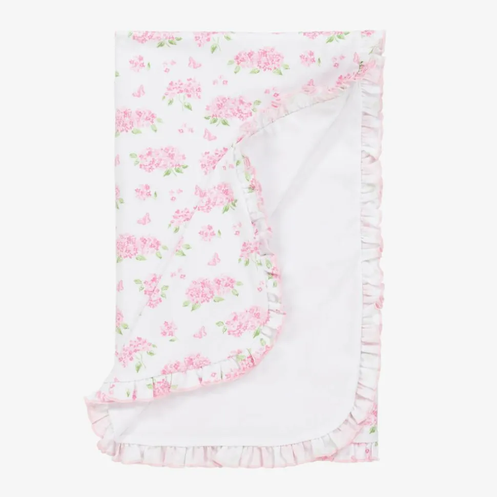 Pink Pima Cotton Heavenly Hydrangeas Blanket (73cm)