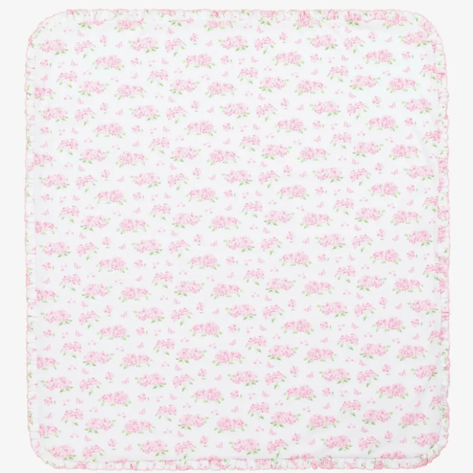 Pink Pima Cotton Heavenly Hydrangeas Blanket (73cm)