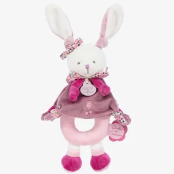 Pink Plush Bunny Rattle (21cm)