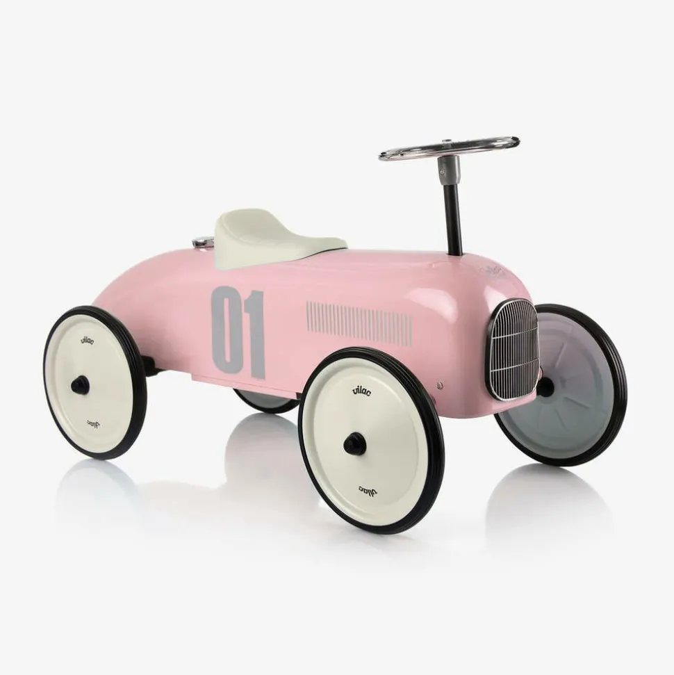 Pink Ride-On Vintage Car (76cm)