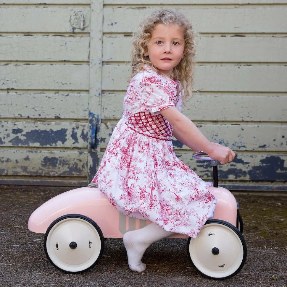 Pink Ride-On Vintage Car (76cm)