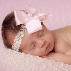 Pink Satin Bow Headband